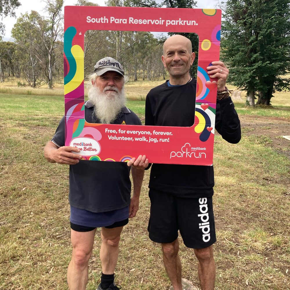 Simon at the South Para Reservoir parkrun.